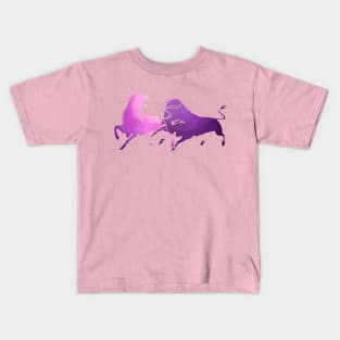 Taurean Bulls Animal Art Lilac Cut Out Kids T-Shirt